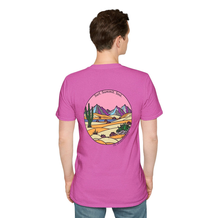Cactus Sunset T-Shirt — Surf. Summit. Soul. - T-Shirt - Heather Berry - OC Designworks