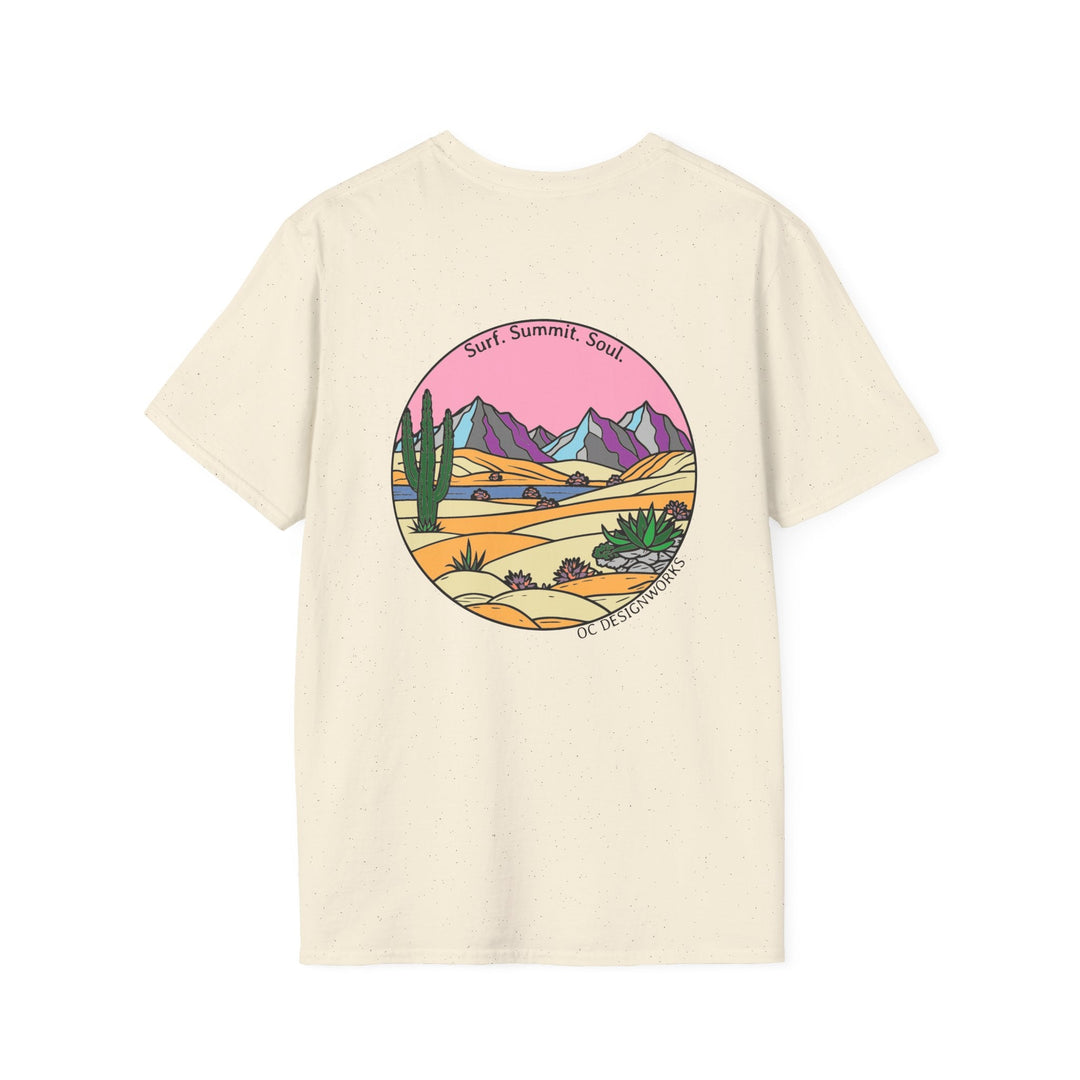 Cactus Sunset T-Shirt — Surf. Summit. Soul. - T-Shirt - Natural - OC Designworks