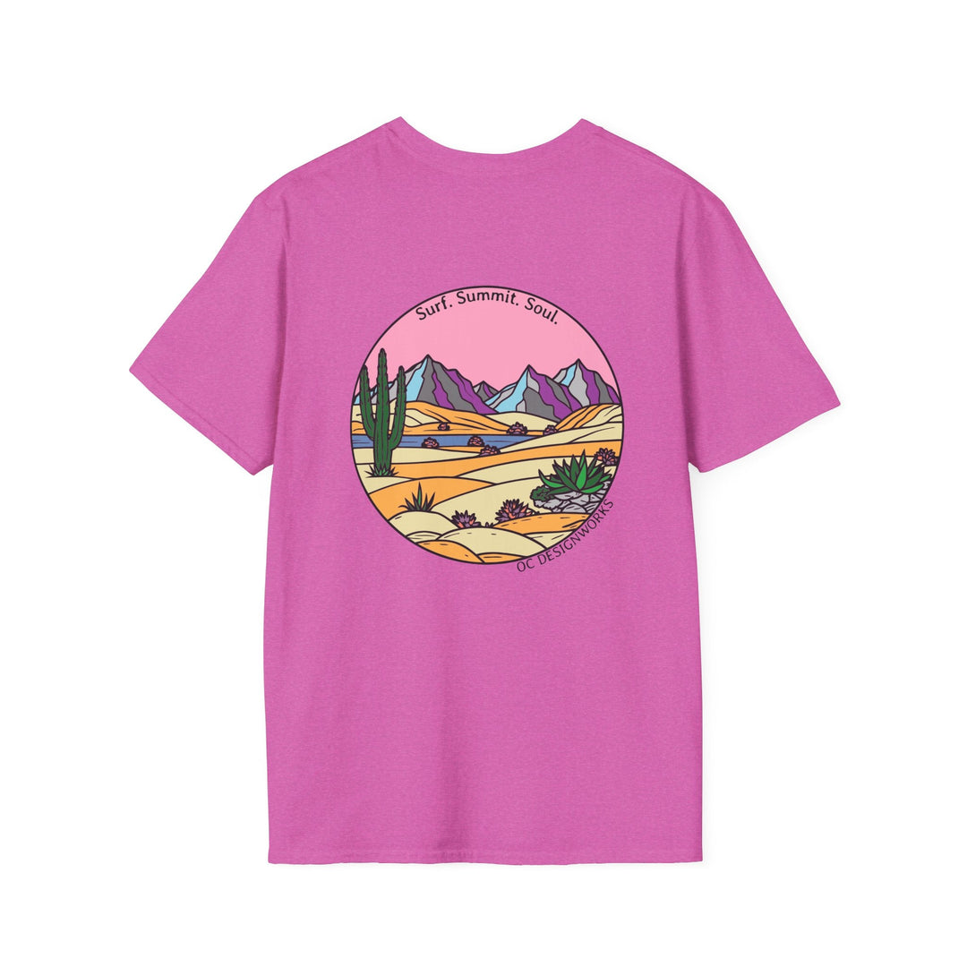Cactus Sunset T-Shirt — Surf. Summit. Soul. - T-Shirt - Heather Berry - OC Designworks