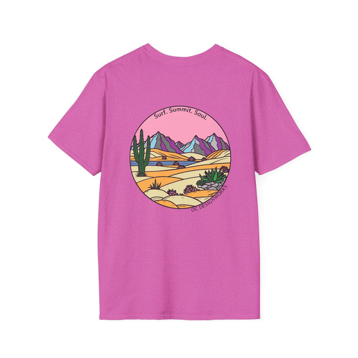 Cactus Sunset T-Shirt — Surf. Summit. Soul. - T-Shirt - Heather Berry - OC Designworks