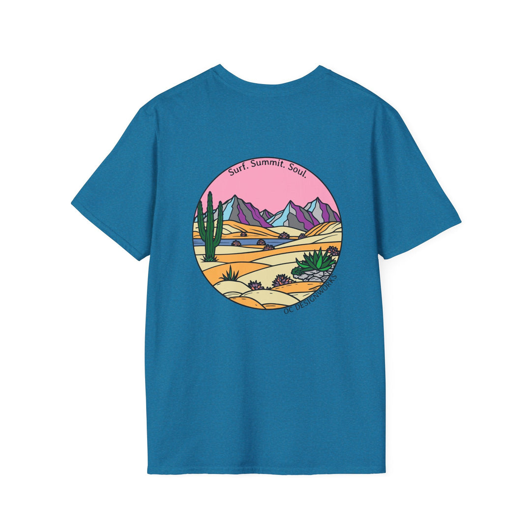 Cactus Sunset T-Shirt — Surf. Summit. Soul. - T-Shirt - Antique Sapphire - OC Designworks