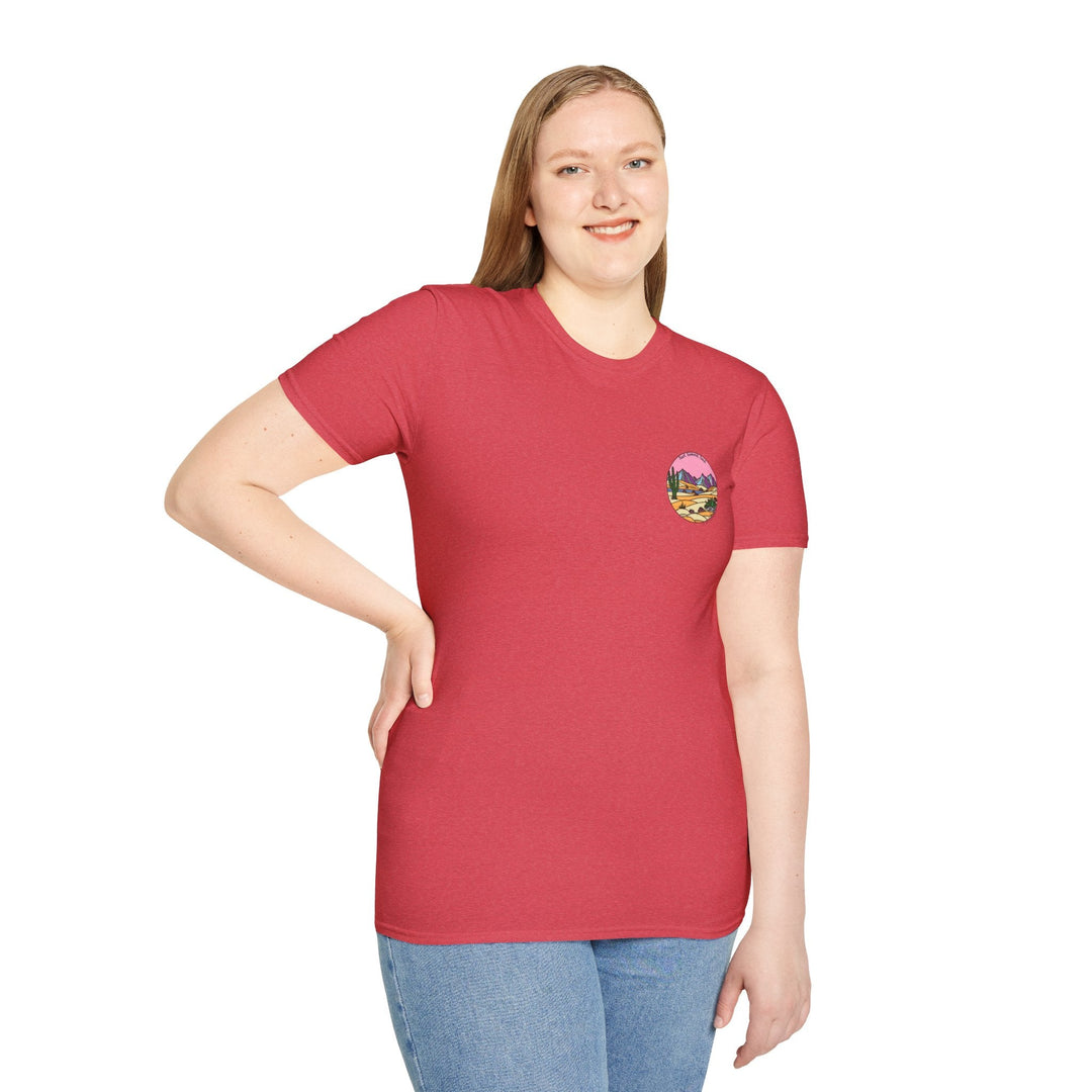 Cactus Sunset T-Shirt — Surf. Summit. Soul. - T-Shirt - Heather Red - OC Designworks