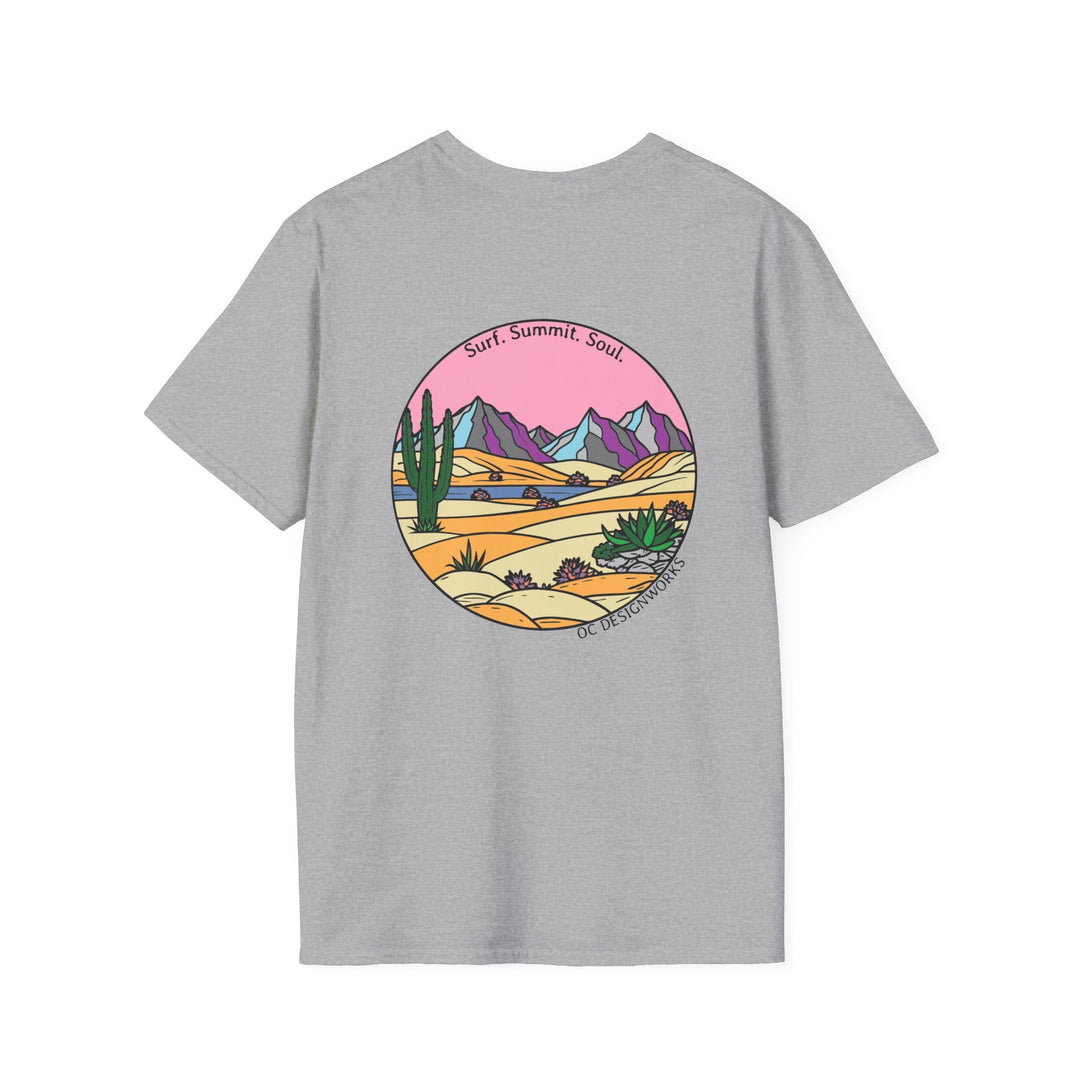 Cactus Sunset T-Shirt — Surf. Summit. Soul. - T-Shirt - Sport Grey - OC Designworks