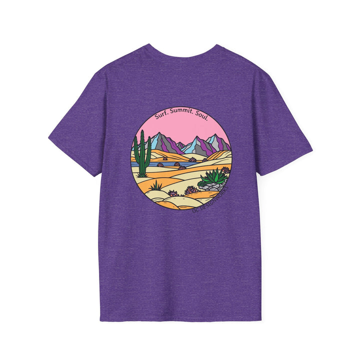 Cactus Sunset T-Shirt — Surf. Summit. Soul. - T-Shirt - Heather Purple - OC Designworks