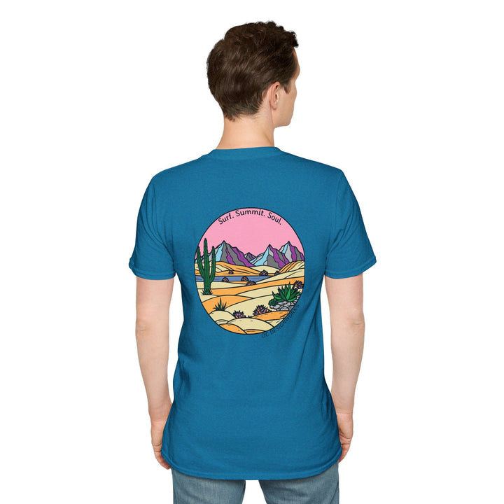 Cactus Sunset T-Shirt — Surf. Summit. Soul. - T-Shirt - Antique Sapphire - OC Designworks