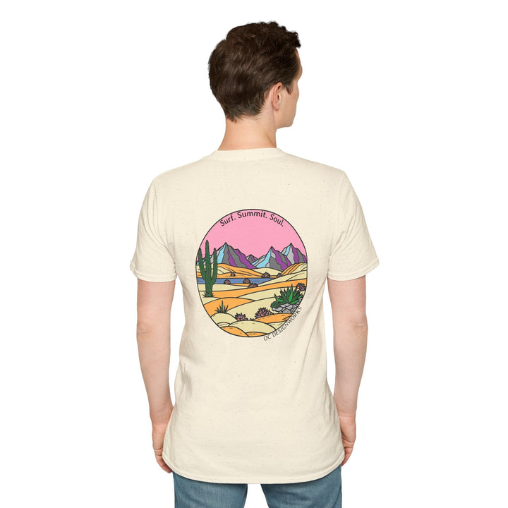 Cactus Sunset T-Shirt — Surf. Summit. Soul. - T-Shirt - Natural - OC Designworks