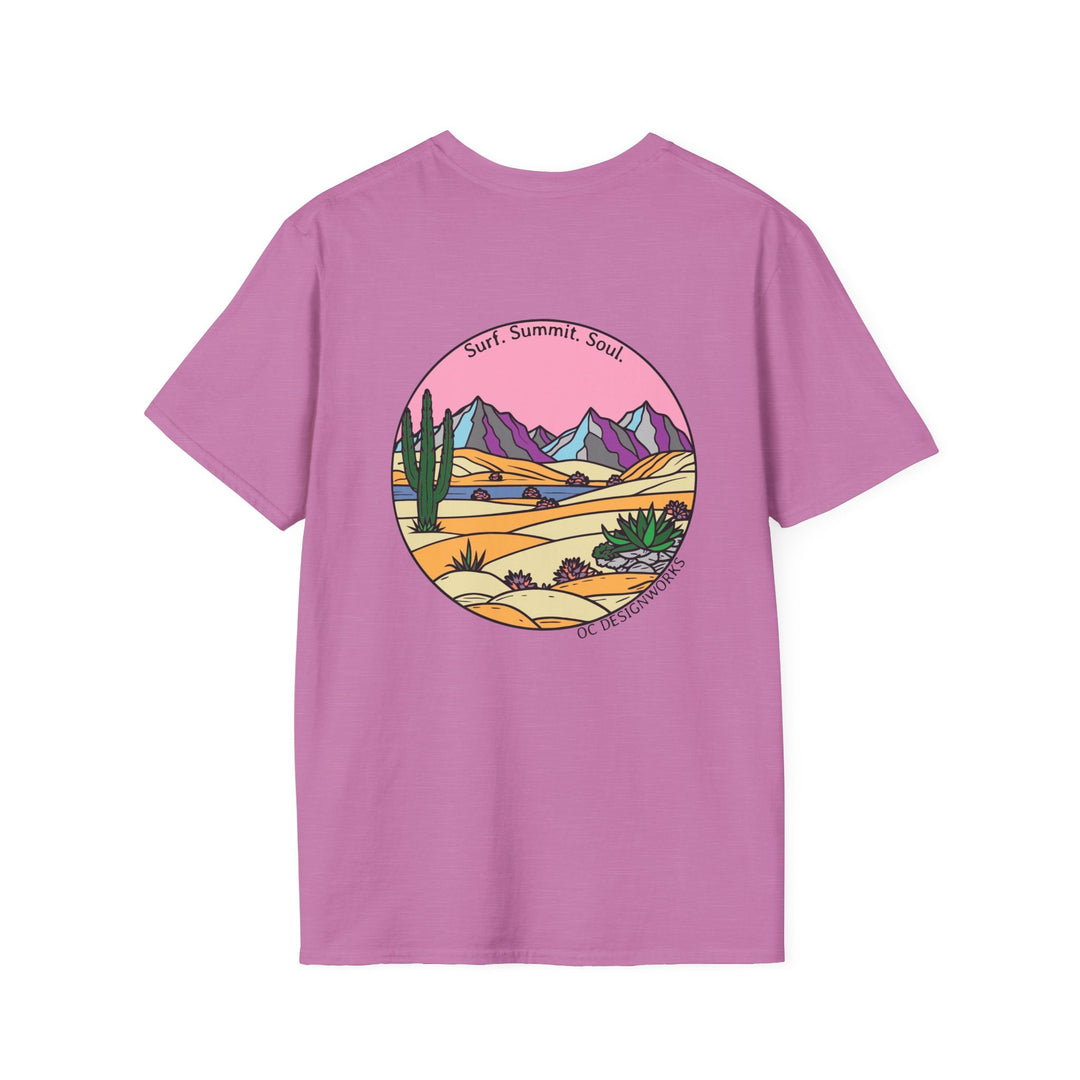 Cactus Sunset T-Shirt — Surf. Summit. Soul. - T-Shirt - Heather Radiant Orchid - OC Designworks
