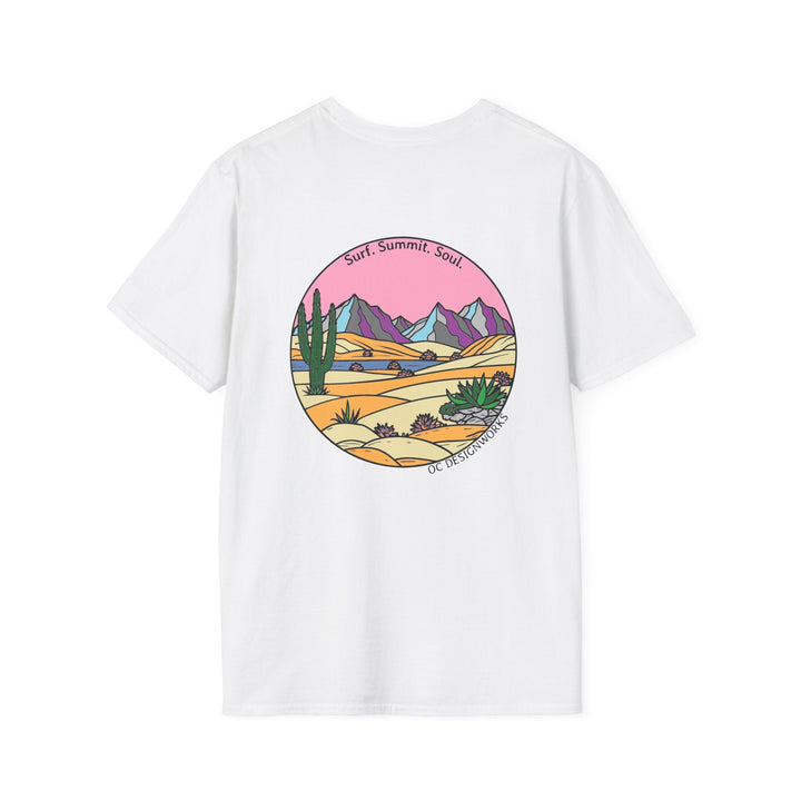 Cactus Sunset T-Shirt — Surf. Summit. Soul. - T-Shirt - White - OC Designworks