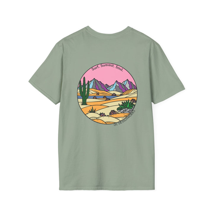Cactus Sunset T-Shirt — Surf. Summit. Soul. - T-Shirt - Sage - OC Designworks