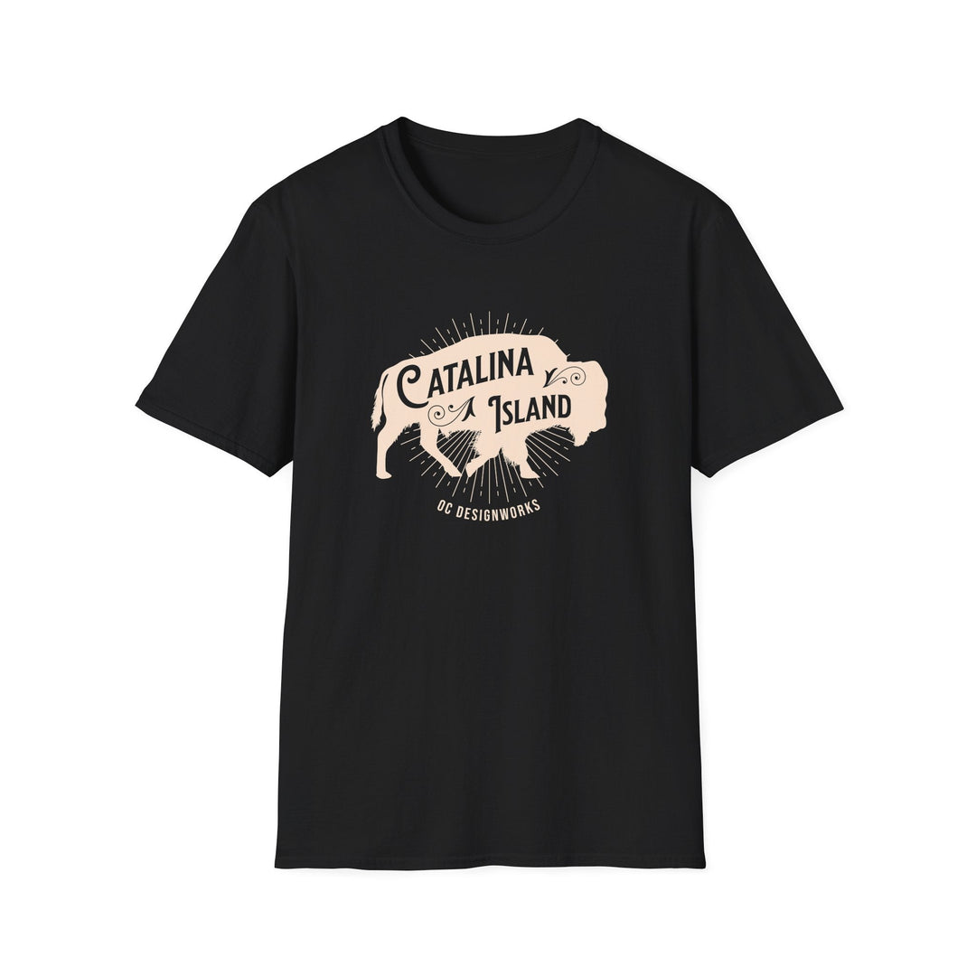 Catalina Island California Bison T-Shirt - T-Shirt - Black - OC Designworks