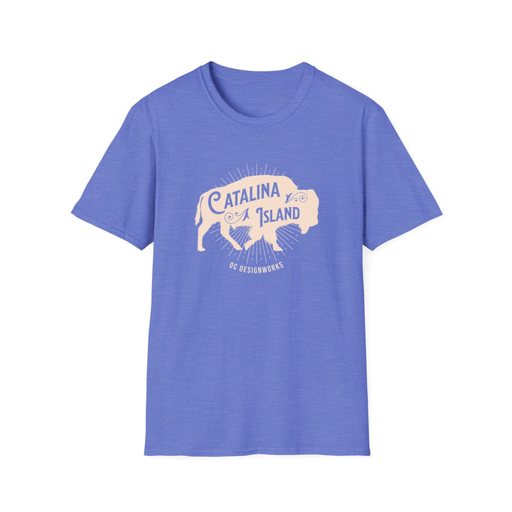 Catalina Island California Bison T-Shirt - T-Shirt - Heather Royal - OC Designworks