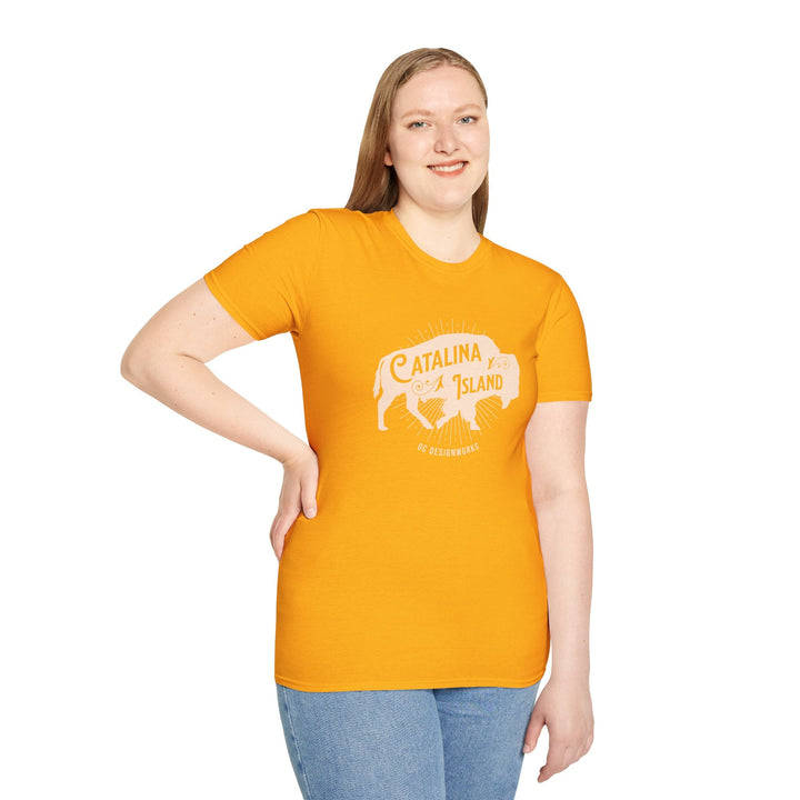 Catalina Island California Bison T-Shirt - T-Shirt - Gold - OC Designworks