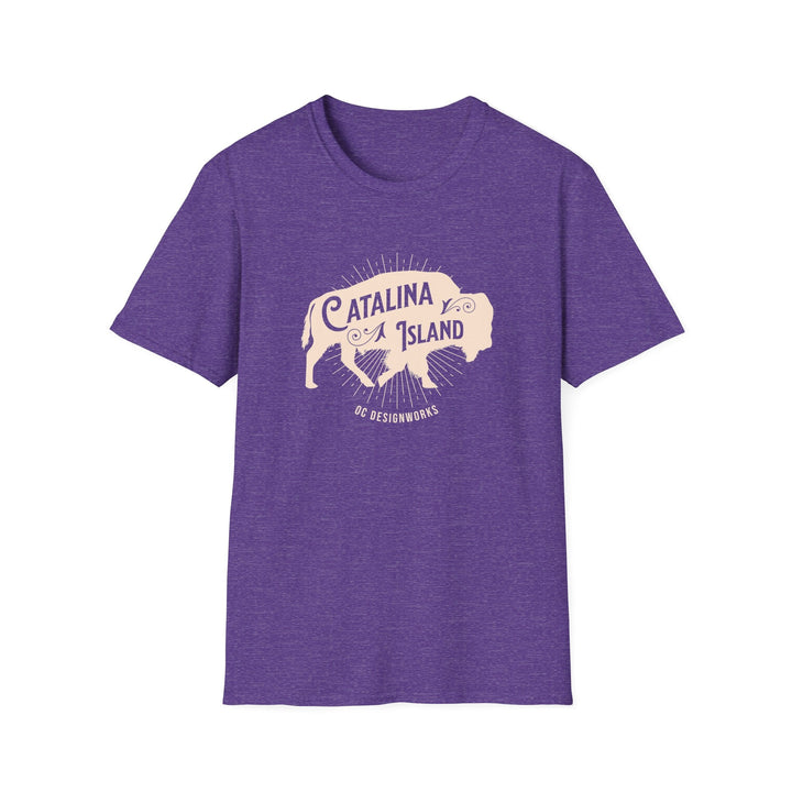 Catalina Island California Bison T-Shirt - T-Shirt - Heather Purple - OC Designworks