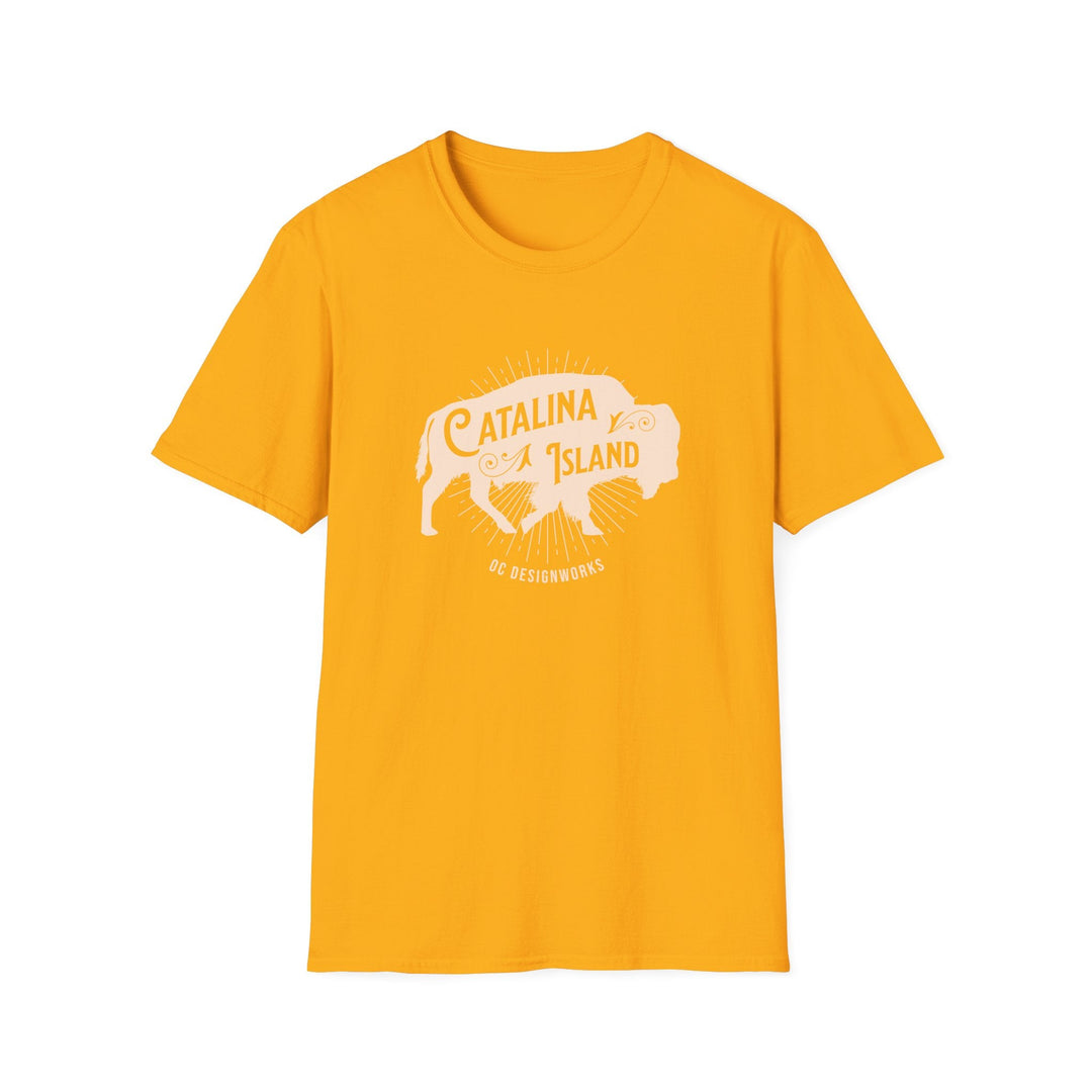 Catalina Island California Bison T-Shirt - T-Shirt - Gold - OC Designworks