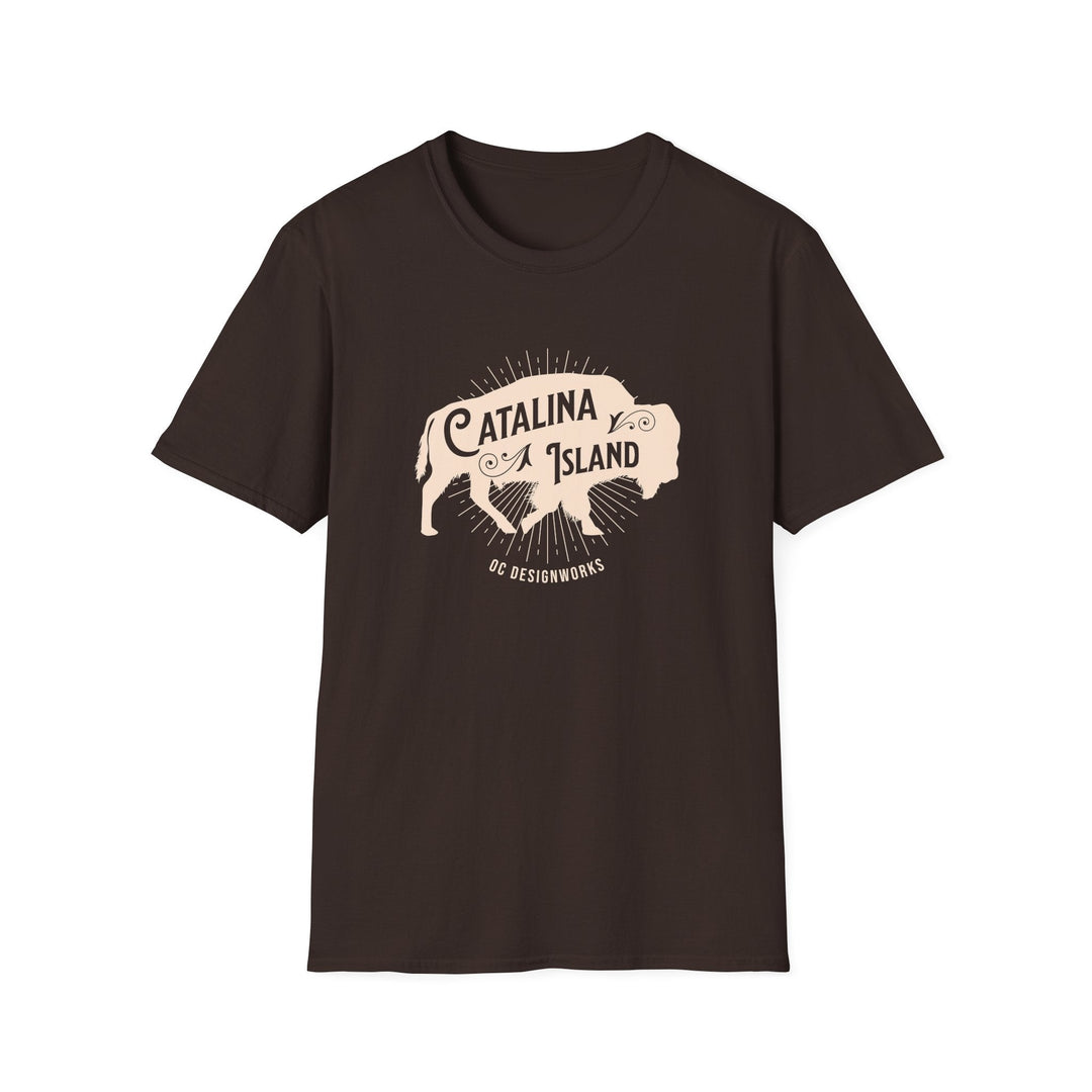 Catalina Island California Bison T-Shirt - T-Shirt - Dark Chocolate - OC Designworks