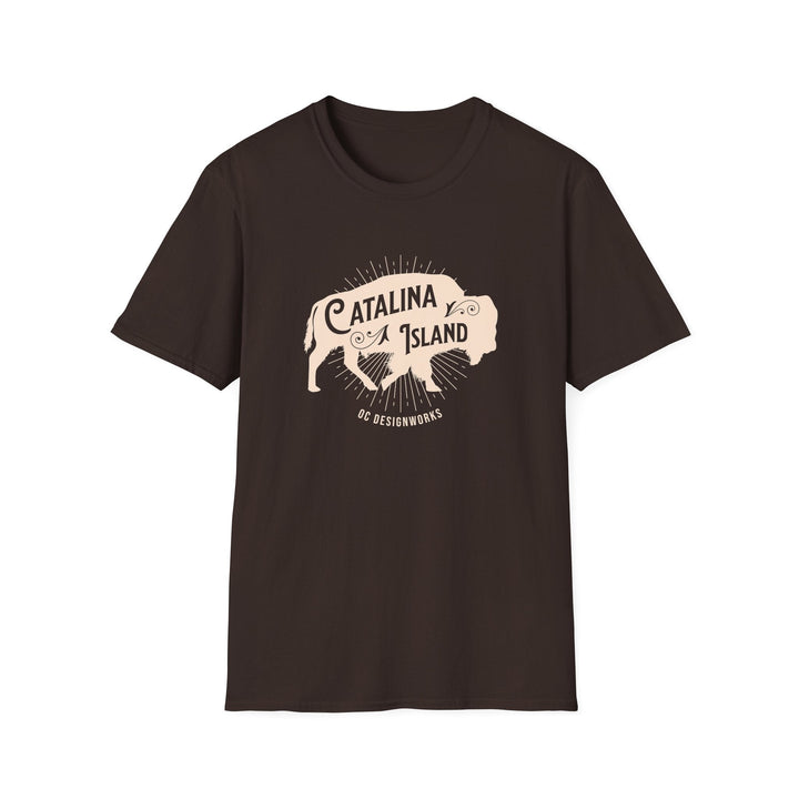 Catalina Island California Bison T-Shirt - T-Shirt - Dark Chocolate - OC Designworks