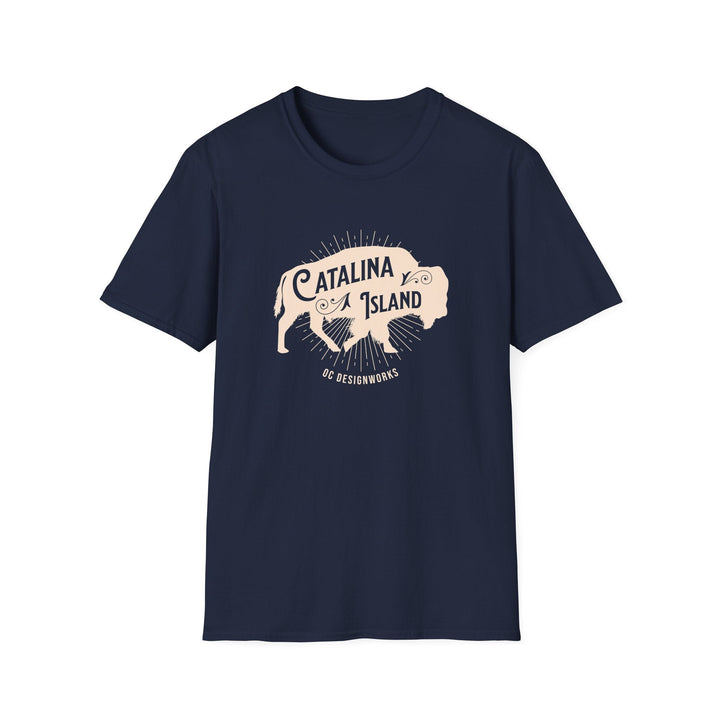 Catalina Island California Bison T-Shirt - T-Shirt - Navy - OC Designworks