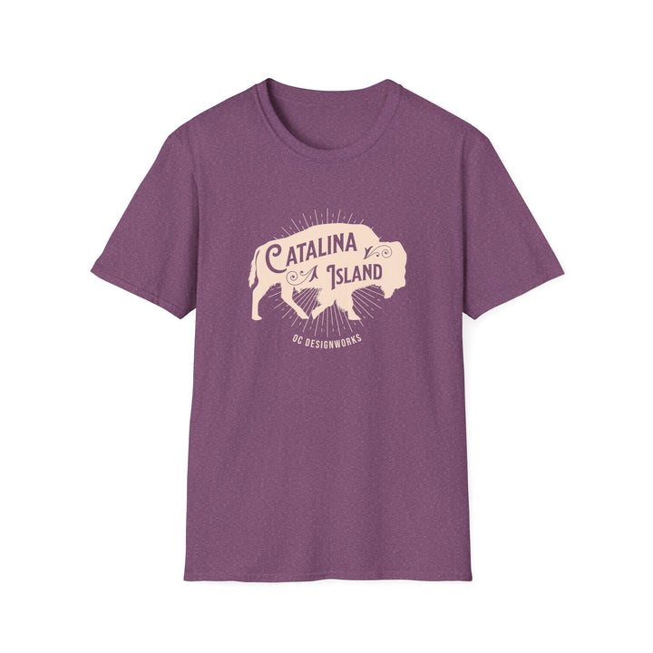 Catalina Island California Bison T-Shirt - T-Shirt - Heather Maroon - OC Designworks
