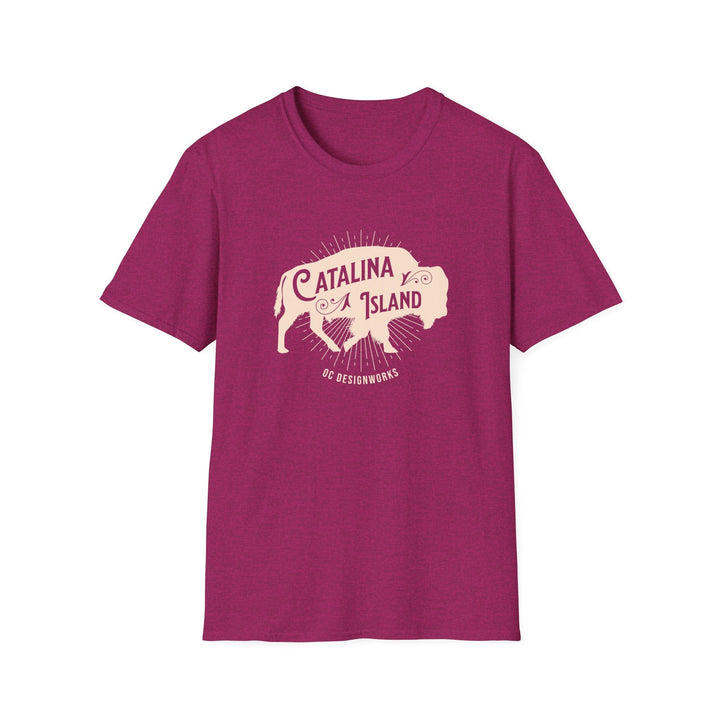 Catalina Island California Bison T-Shirt - T-Shirt - Antique Heliconia - OC Designworks