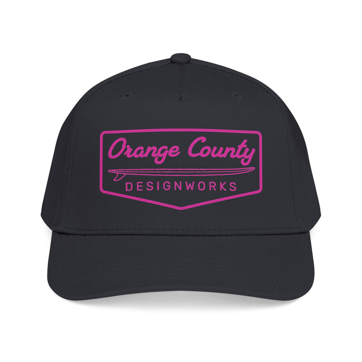 Heritage Baseball Snap - Back Cap — Pink Vintage Surf Logo - Hats - One size - OC Designworks
