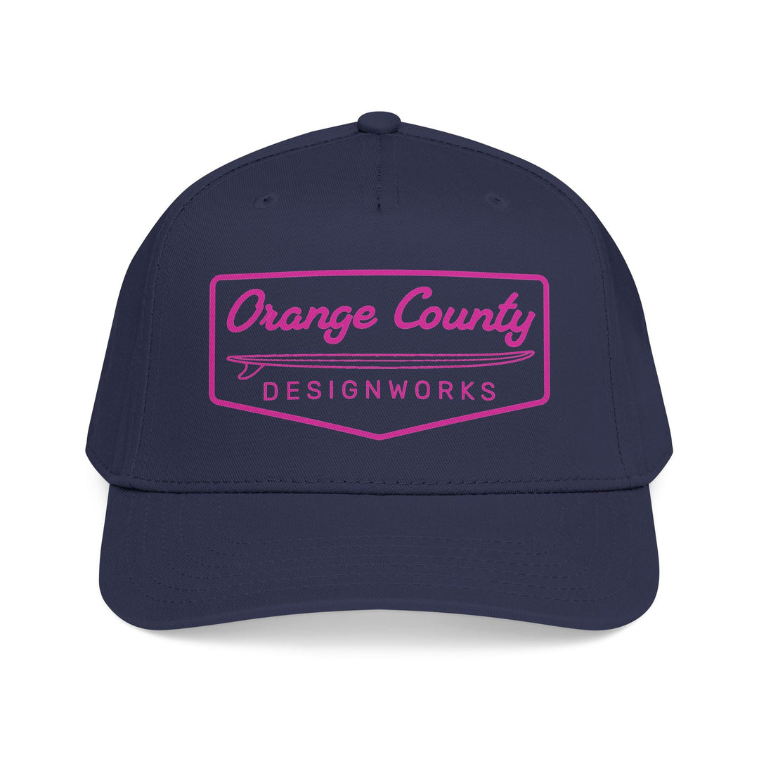 Heritage Baseball Snap - Back Cap — Pink Vintage Surf Logo - Hats - One size - OC Designworks
