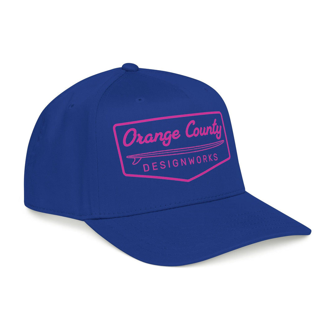 Heritage Baseball Snap - Back Cap — Pink Vintage Surf Logo - Hats - One size - OC Designworks