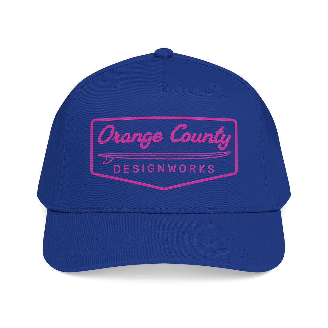 Heritage Baseball Snap - Back Cap — Pink Vintage Surf Logo - Hats - One size - OC Designworks