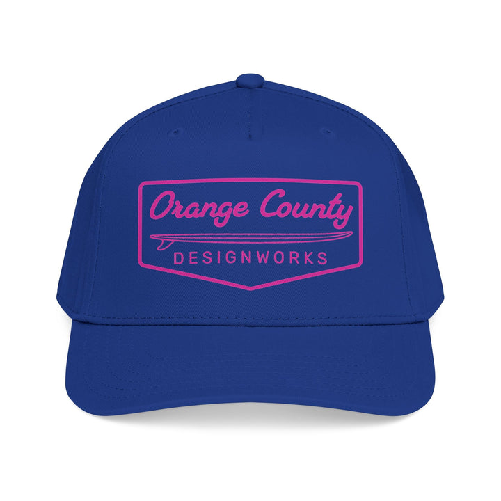 Heritage Baseball Snap - Back Cap — Pink Vintage Surf Logo - Hats - One size - OC Designworks