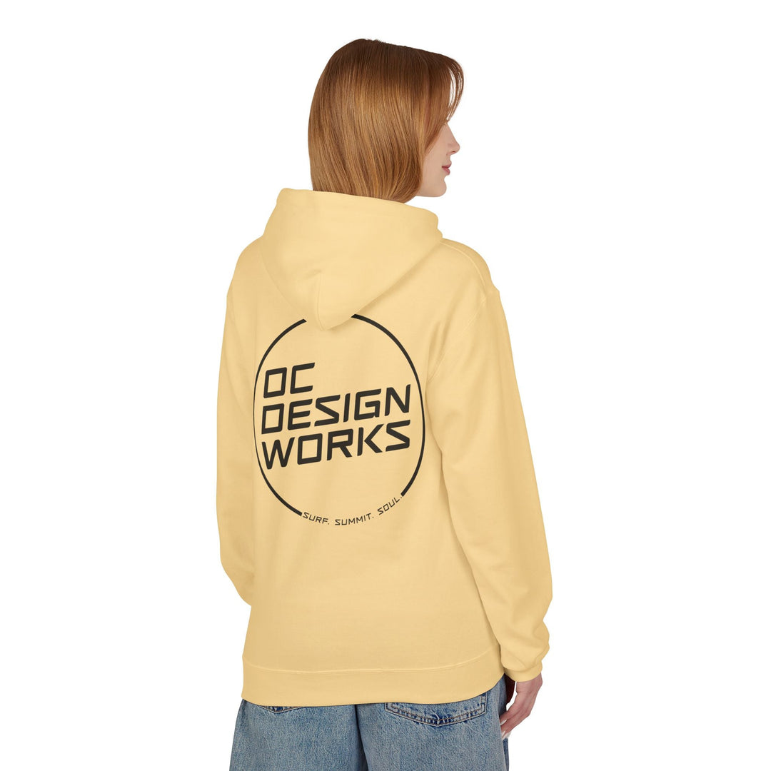 Heritage Hoodie — Black Line Logo - Hoodie - Yellow Haze - OC Designworks