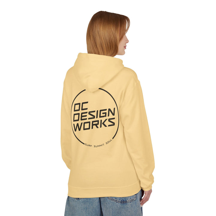 Heritage Hoodie — Black Line Logo - Hoodie - Yellow Haze - OC Designworks