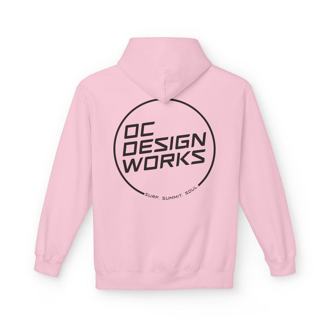 Heritage Hoodie — Black Line Logo - Hoodie - Light Pink - OC Designworks