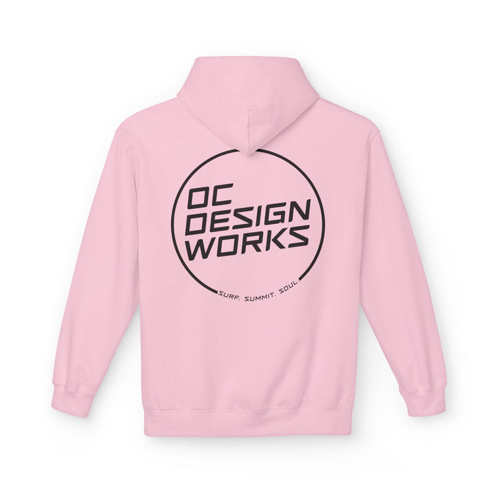 Heritage Hoodie — Black Line Logo - Hoodie - Light Pink - OC Designworks