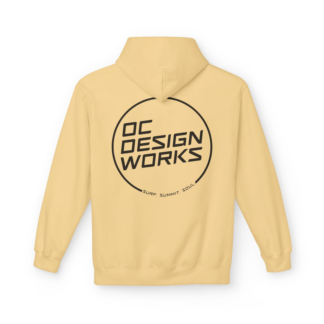 Heritage Hoodie — Black Line Logo - Hoodie - Yellow Haze - OC Designworks