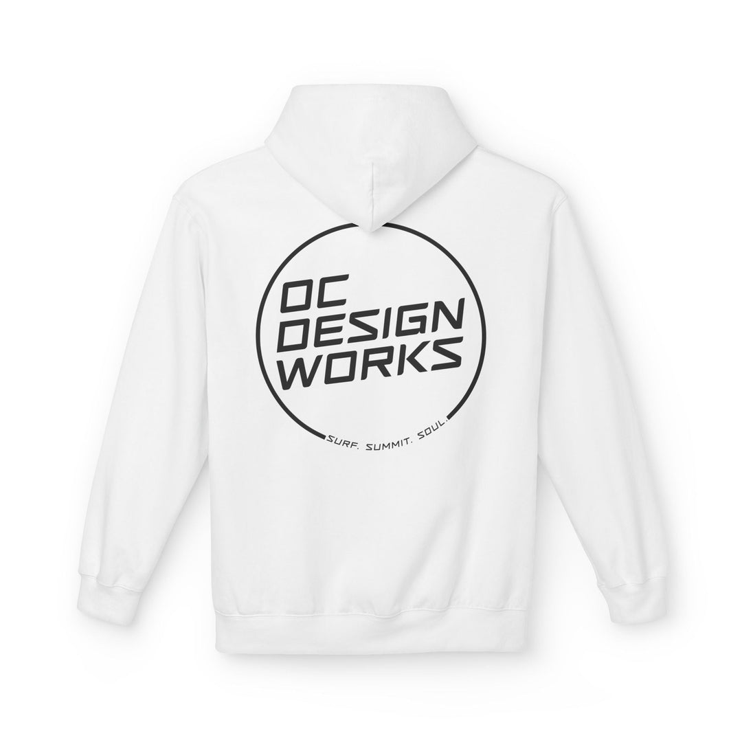 Heritage Hoodie — Black Line Logo - Hoodie - White - OC Designworks