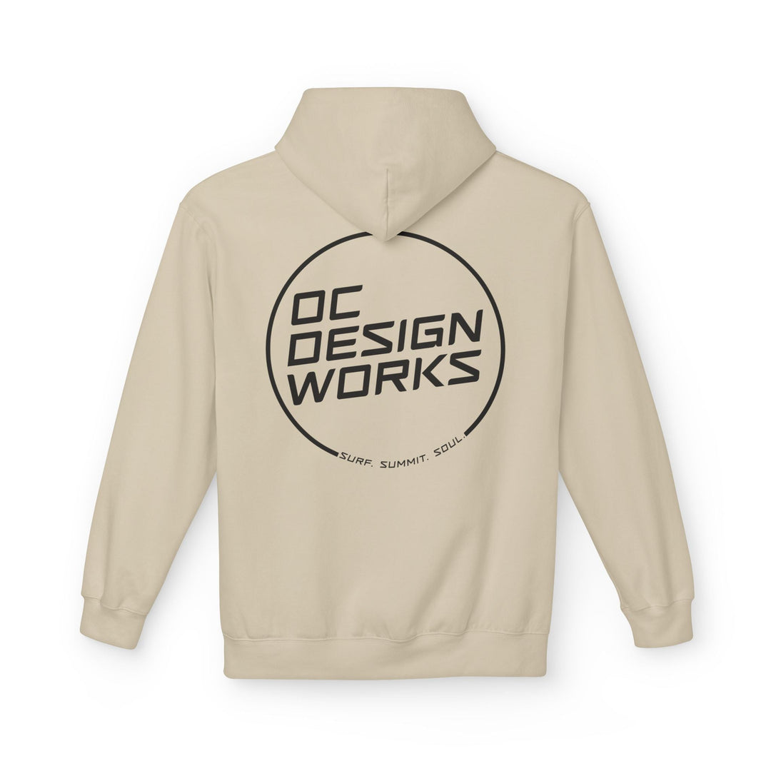 Heritage Hoodie — Black Line Logo - Hoodie - Sand - OC Designworks