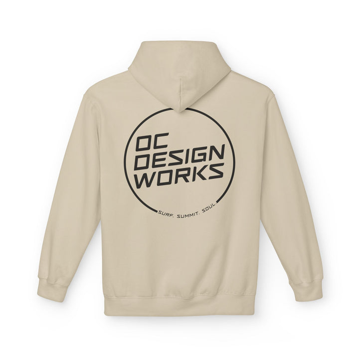 Heritage Hoodie — Black Line Logo - Hoodie - Sand - OC Designworks