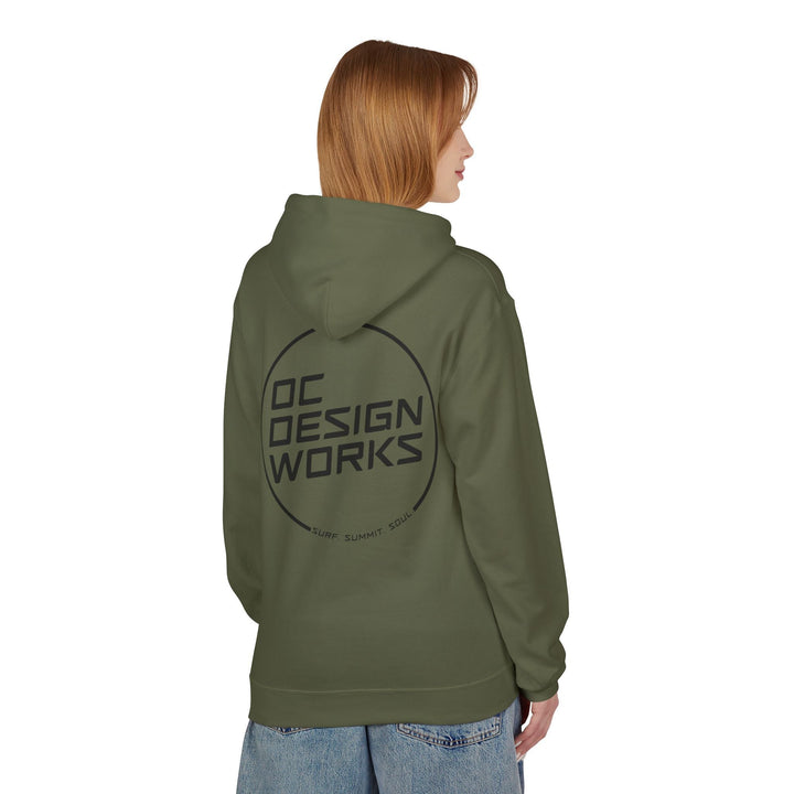 Heritage Hoodie — Black Line Logo - Hoodie - Military Green - OC Designworks