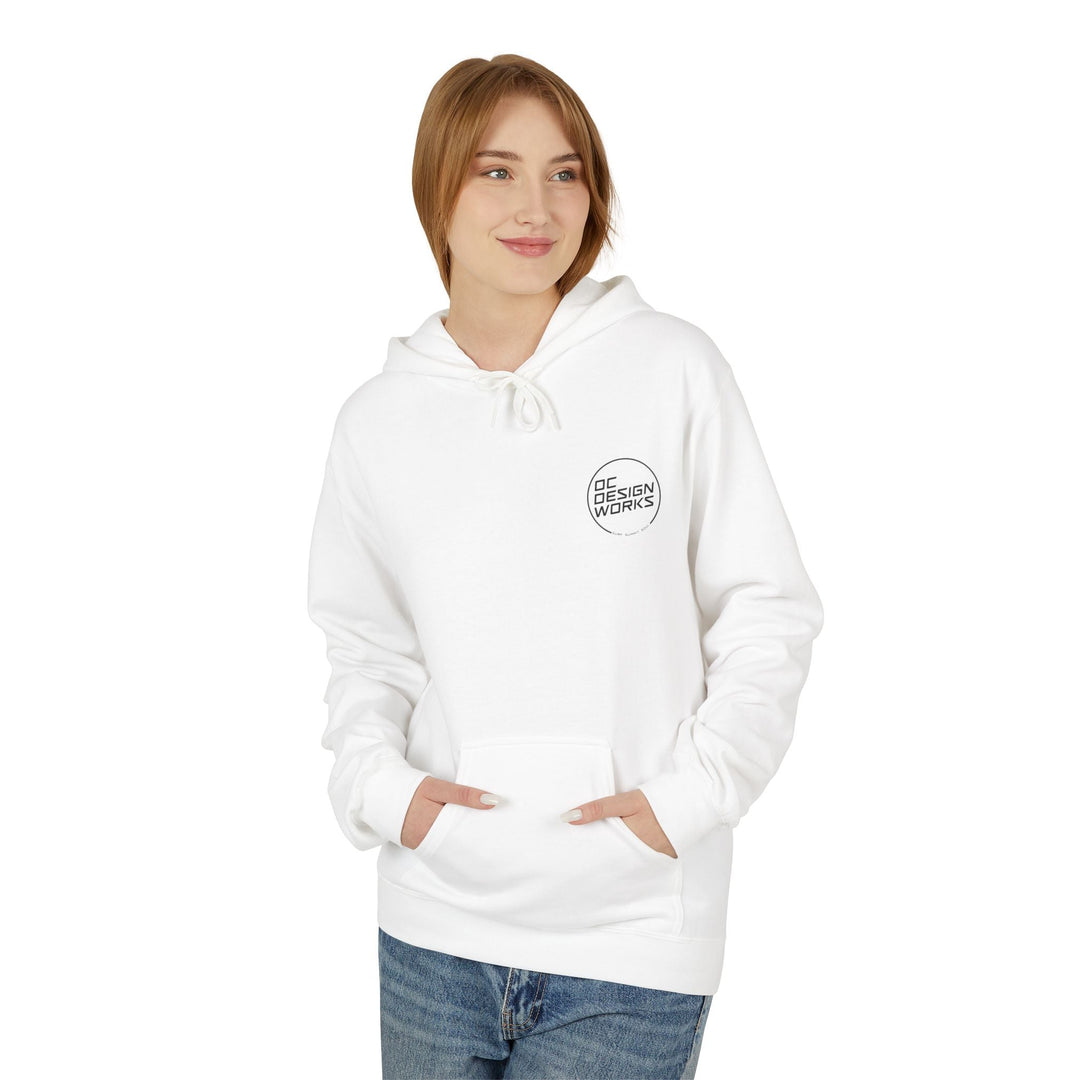 Heritage Hoodie — Black Line Logo - Hoodie - White - OC Designworks
