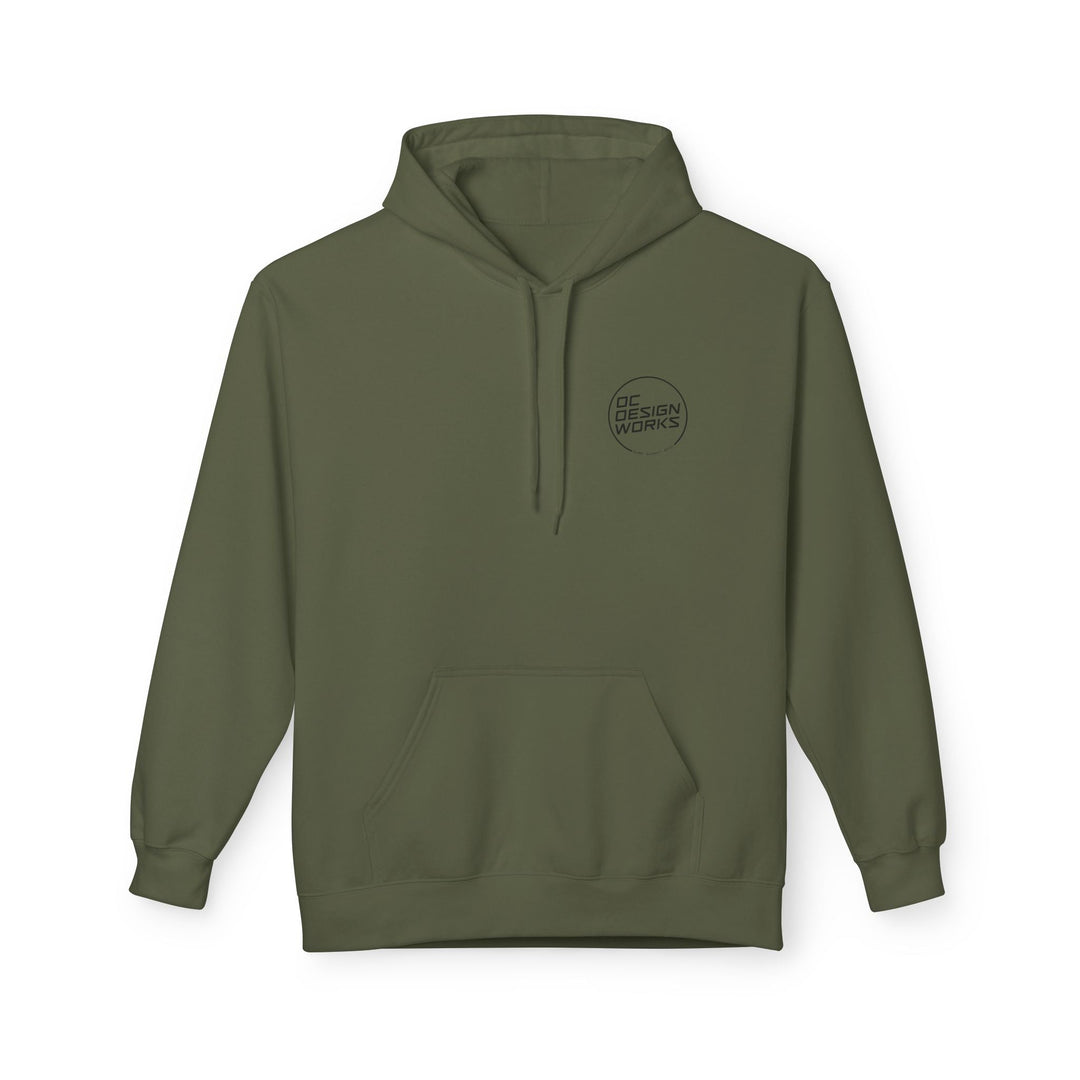 Heritage Hoodie — Black Line Logo - Hoodie - Military Green - OC Designworks