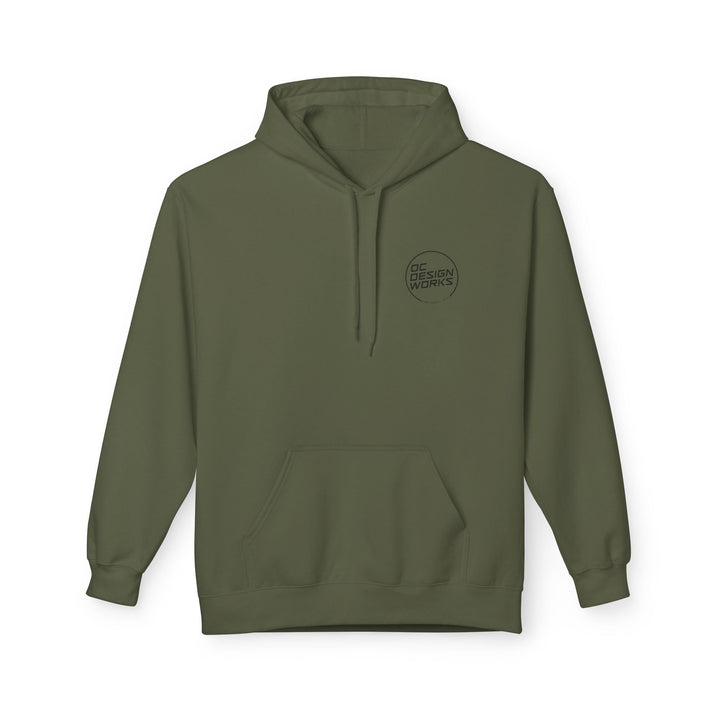 Heritage Hoodie — Black Line Logo - Hoodie - Military Green - OC Designworks