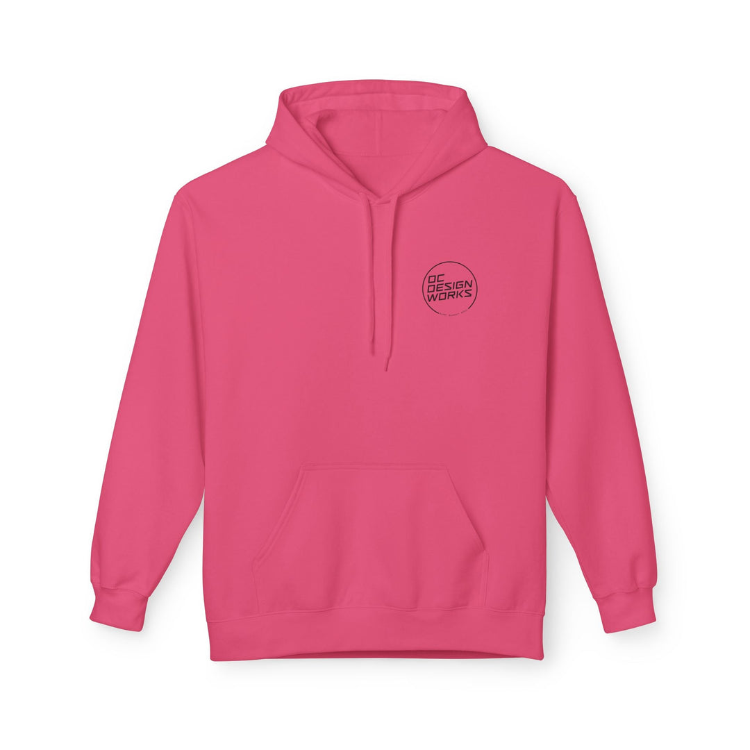 Heritage Hoodie — Black Line Logo - Hoodie - Pink Lemonade - OC Designworks