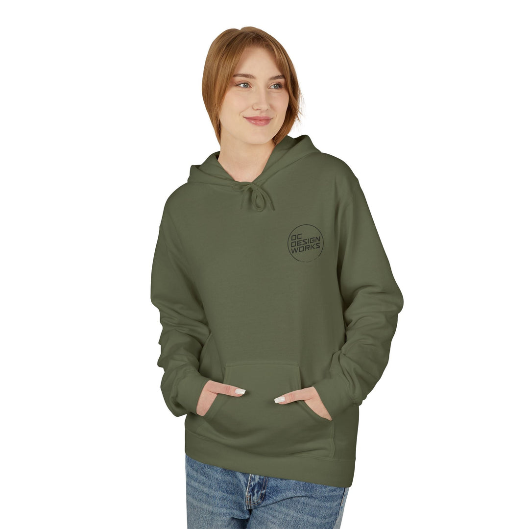 Heritage Hoodie — Black Line Logo - Hoodie - Military Green - OC Designworks