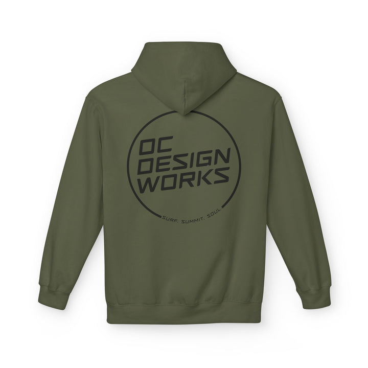 Heritage Hoodie — Black Line Logo - Hoodie - Military Green - OC Designworks