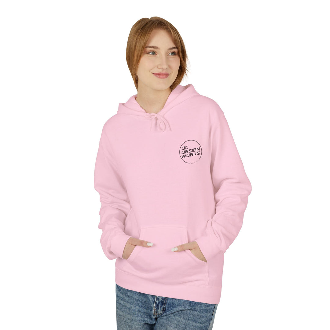 Heritage Hoodie — Black Line Logo - Hoodie - Light Pink - OC Designworks
