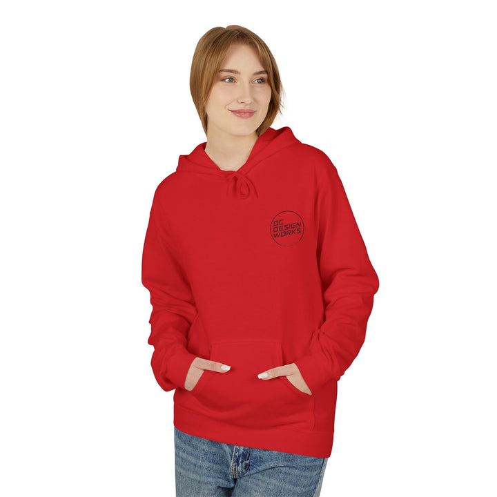 Heritage Hoodie — Black Line Logo - Hoodie - Red - OC Designworks