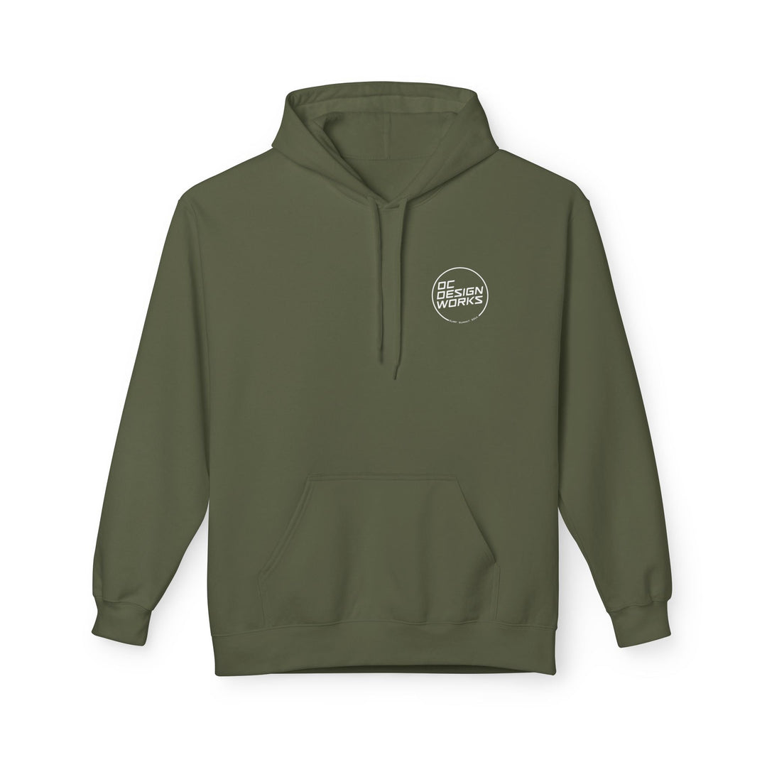 Heritage Hoodie — White Line Logo - Hoodie - Military Green - OC Designworks