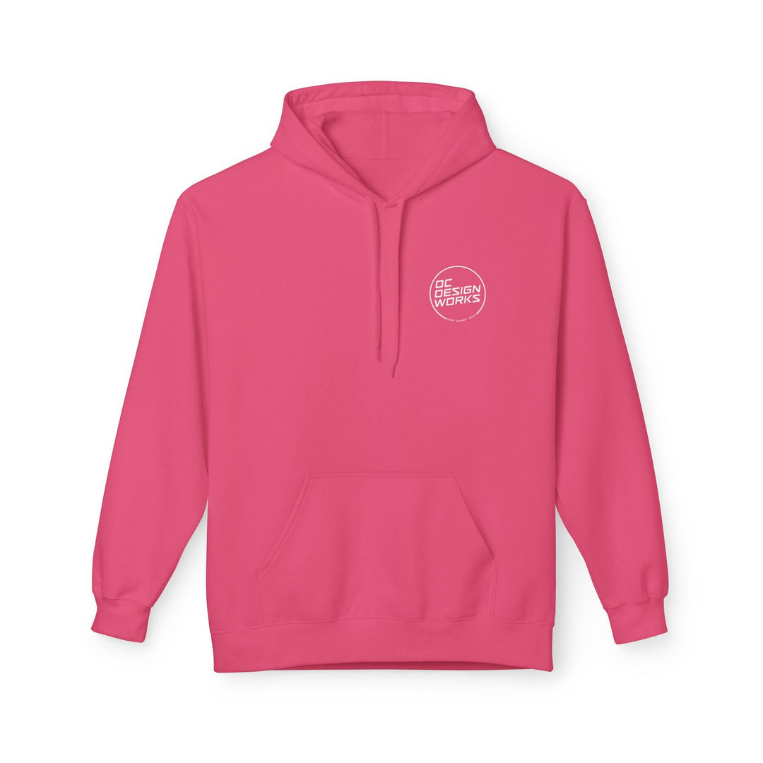 Heritage Hoodie — White Line Logo - Hoodie - Pink Lemonade - OC Designworks