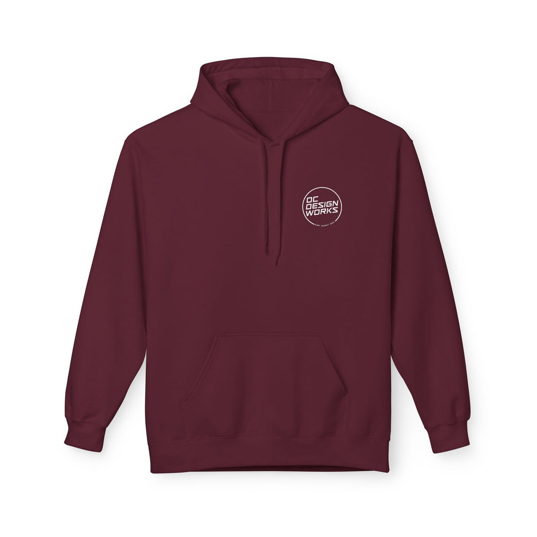 Heritage Hoodie — White Line Logo - Hoodie - Maroon - OC Designworks