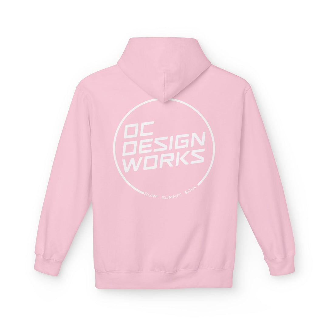 Heritage Hoodie — White Line Logo - Hoodie - Light Pink - OC Designworks