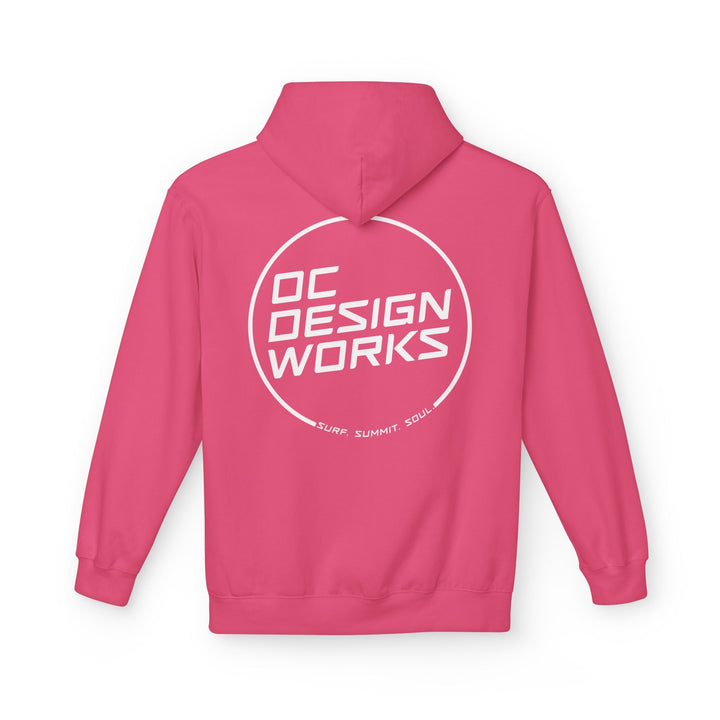 Heritage Hoodie — White Line Logo - Hoodie - Pink Lemonade - OC Designworks